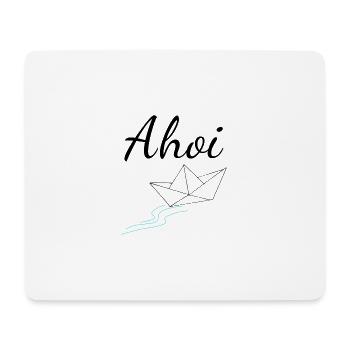 Ahoi Nordsee Boot Schiff Meer Sommer Kreuzfahrt - Mousepad (Querformat) - Weiß - Vorne