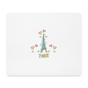 Paris Frankreich Eiffelturm Herzen - Mousepad (Querformat) - Weiß - Vorne