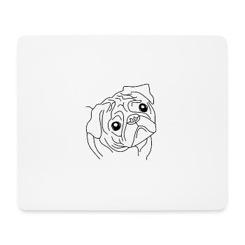 Pug Face - The Cute Companion - Mouse Pad (horizontal) - white - Front