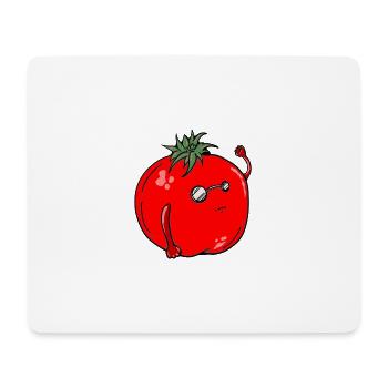 Humorvoller Tomate mit Sonnenbrille - Mousepad (Querformat) - Weiß - Vorne
