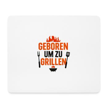 Geboren Um Zu Grillen - Mousepad (Querformat) - Weiß - Vorne