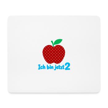 Ich bin jetzt 2 mit Apfelmotiv - Mousepad (Querformat) - Weiß - Vorne