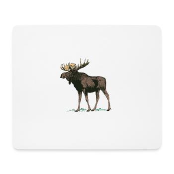 Moose antler - Mouse Pad (horizontal) - white - Front