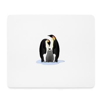 Pinguin Familile - Mousepad (Querformat) - Weiß - Vorne