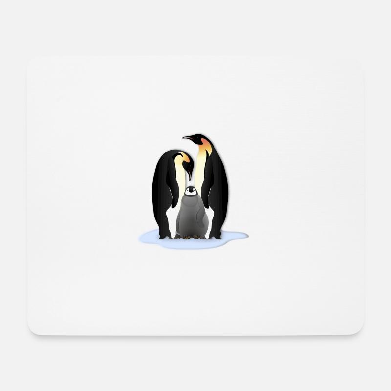 Pinguin Familile - Mousepad (Querformat) - Weiß
