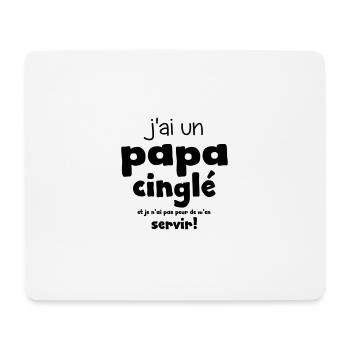 t-shirt j'ai un papa cinglé - Tapis de souris (format paysage) - blanc - Devant