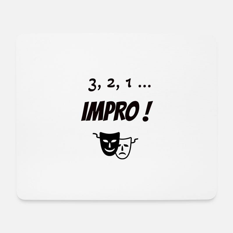 Cadeau théâtre d'impro - Tapis de souris (format paysage) - blanc
