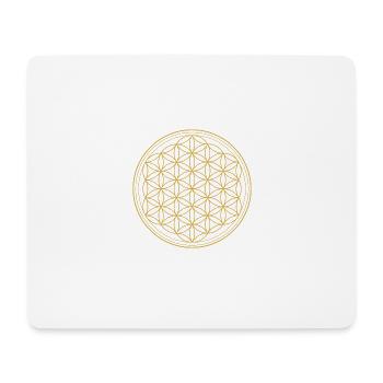 Blume des Lebens in Gold - Mousepad (Querformat) - Weiß - Vorne