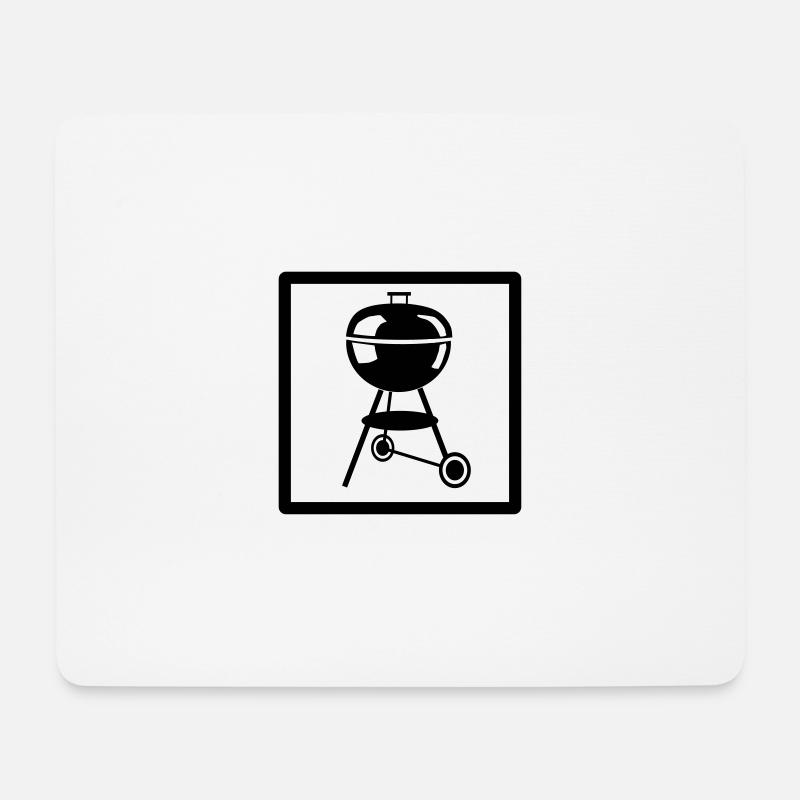 Ball grill pictogram - Mouse Pad (horizontal) - white