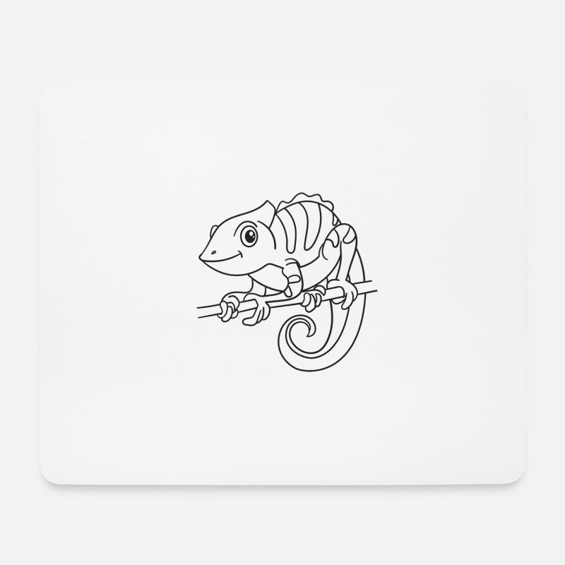 Chamäleon, Chamäleons, Reptilien, Geschenk - Mousepad (Querformat) - Weiß
