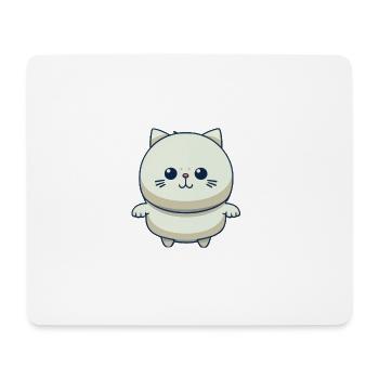 Niedliche Katze - Mousepad (Querformat) - Weiß - Vorne