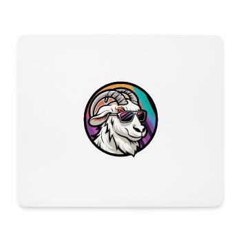 Montagne Chèvre Bande Dessinée Cool Été - Tapis de souris (format paysage) - blanc - Devant