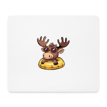Elch Comic Cool - Mousepad (Querformat) - Weiß - Vorne