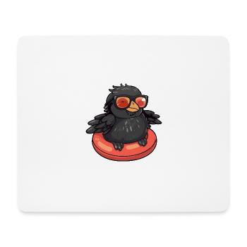Rabe Krähe Comic Cool - Mousepad (Querformat) - Weiß - Vorne