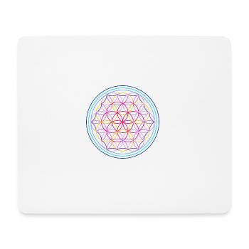 Flower of life red-blue - Mouse Pad (horizontal) - white - Front