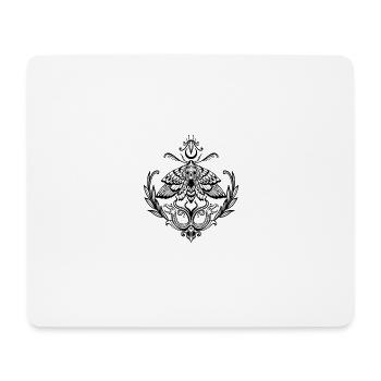 Falter mit Wicca Symbol und Dekorationen - Mousepad (Querformat) - Weiß - Vorne
