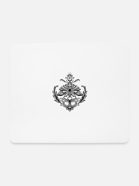 Falter mit Wicca Symbol und Dekorationen - Mousepad (Querformat) - Weiß