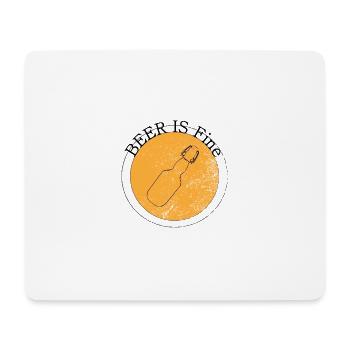 La bière est un design de t-shirt raffiné - Tapis de souris (format paysage) - blanc - Devant