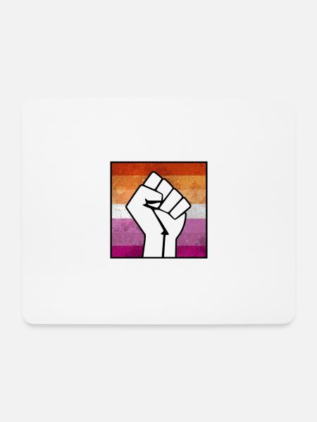 Lesbischer Stolz Faust Aufkleber - Mousepad (Querformat) - Weiß