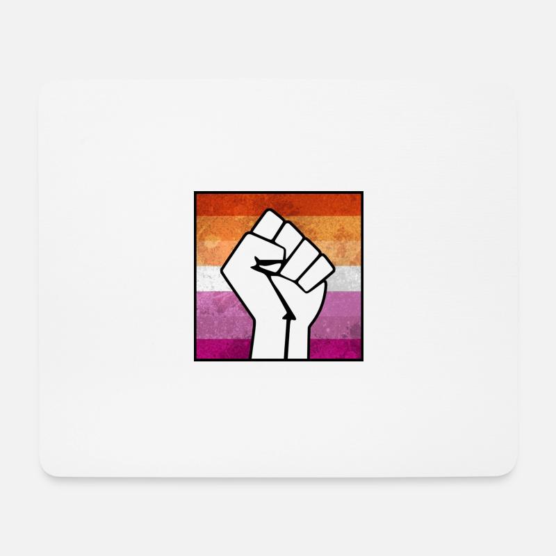 Lesbischer Stolz Faust Aufkleber - Mousepad (Querformat) - Weiß