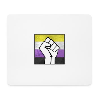 Non Binary Pride Fist sticker - Mouse Pad (horizontal) - white - Front