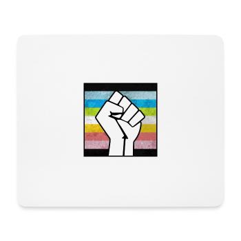 Queer Pride Faust Aufkleber - Mousepad (Querformat) - Weiß - Vorne