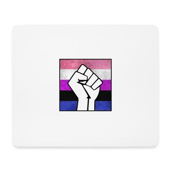 Genderfluid Pride Fist sticker - Mouse Pad (horizontal) - white - Front