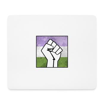 Genderqueer Pride Faust Aufkleber - Mousepad (Querformat) - Weiß - Vorne