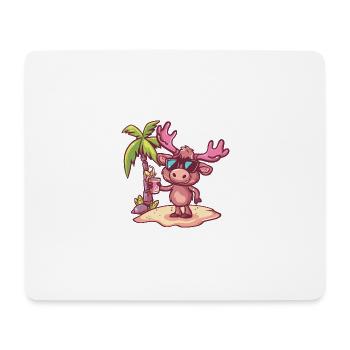 Elch Insel Sommer Palme - Mousepad (Querformat) - Weiß - Vorne