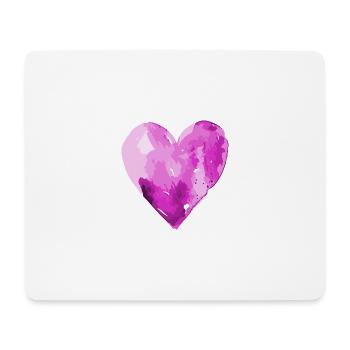 Herz Liebe Wasserfarben - Mousepad (Querformat) - Weiß - Vorne