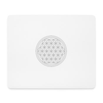 Flower of life in silver - Mouse Pad (horizontal) - white - Front
