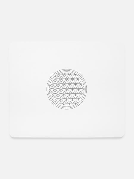 Blume des Lebens in silber - Mousepad (Querformat) - Weiß