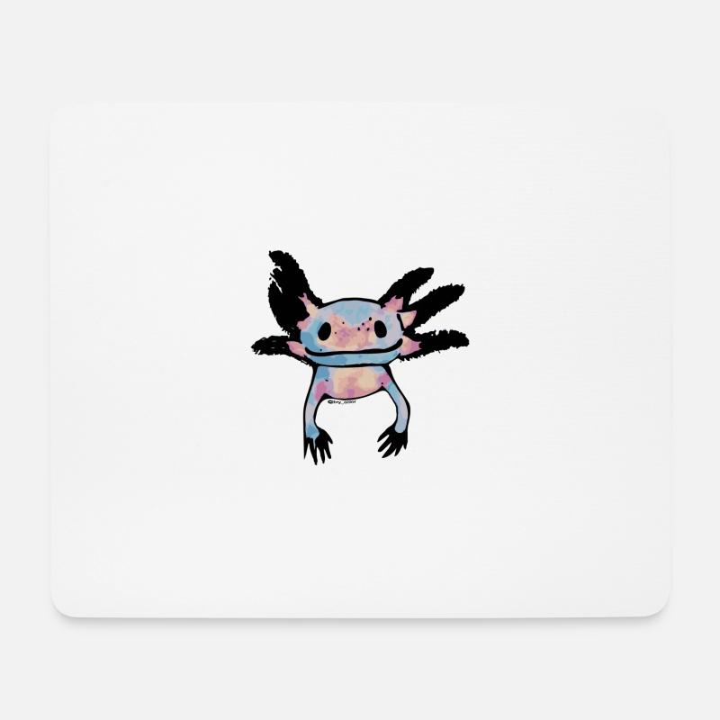 Axolotl - Mousepad (Querformat) - Weiß