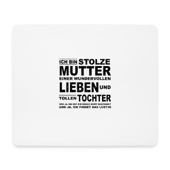 Ich bin stolze Mutter einer tollen Tochter cool - Mousepad (Querformat) - Weiß - Vorne