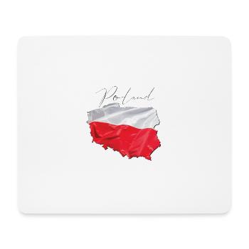 Polen Flagge in der Polen Landkarte EN - Mousepad (Querformat) - Weiß - Vorne