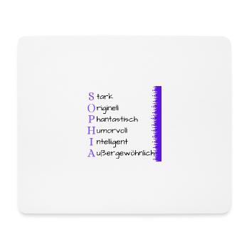 Sophia- Name und Persönlichkeit - Mousepad (Querformat) - Weiß - Vorne