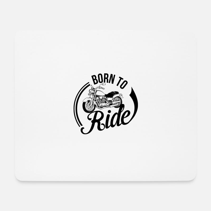 Geboren um zu fahren, Motorrad - Mousepad (Querformat) - Weiß
