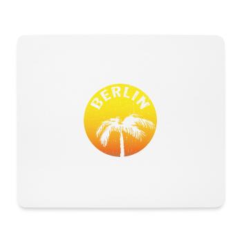 Berlin claim round with palm tree - Mouse Pad (horizontal) - white - Front