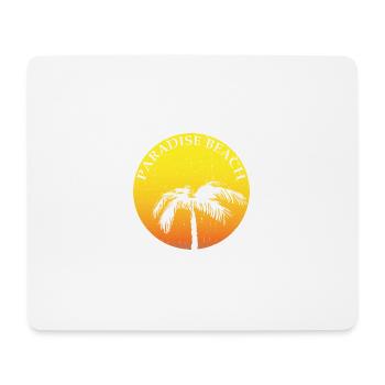 Paradise Beach CLAIM round with palm tree - Mouse Pad (horizontal) - white - Front