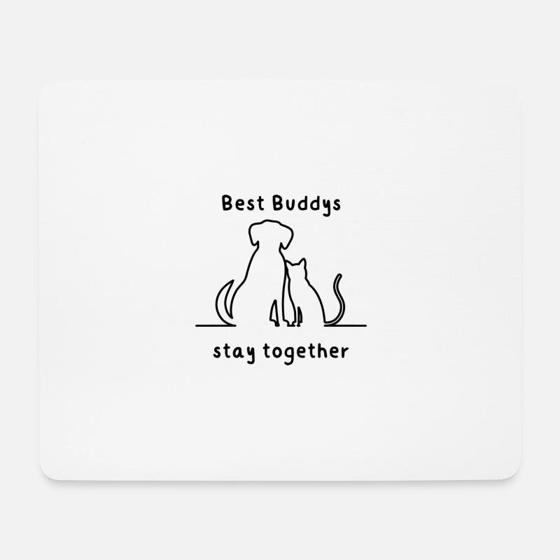 Best Buddys stay together - Mousepad (Querformat) - Weiß