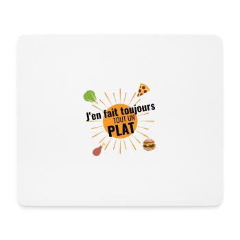 J'en fait tout un plat - Tapis de souris (format paysage) - blanc - Devant