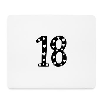18 Anniversaire Coeur - Tapis de souris (format paysage) - blanc - Devant