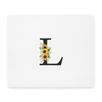 L Monogram Sunflowers - Mouse Pad (horizontal) - white - Front