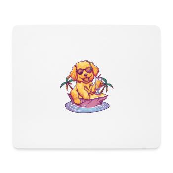Golden Retriever Dog Summer Vacation - Mouse Pad (horizontal) - white - Front