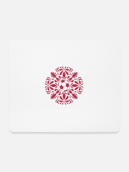 Fußball Mandala - Mousepad (Querformat) - Weiß