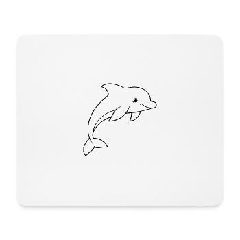 Minimalistic Dolphin - Mousepad (Querformat) - Weiß - Vorne