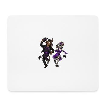 Gnu und Zebra im glamourösen Stepptanz - Mousepad (Querformat) - Weiß - Vorne