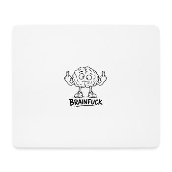 Brain Graffiti With Middle Finger - Mouse Pad (horizontal) - white - Front