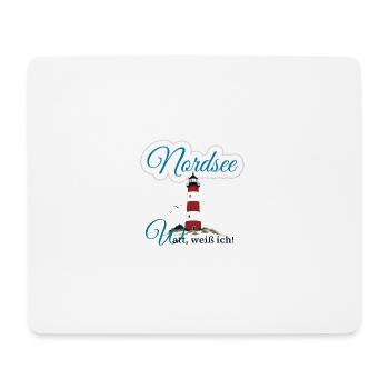 Nordsee, Watt, Meer, Leuchtturm - Mousepad (Querformat) - Weiß - Vorne