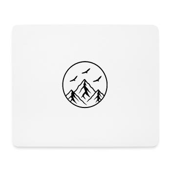 Kreisberg Silhouette Gipfel mit Vögeln - Mousepad (Querformat) - Weiß - Vorne
